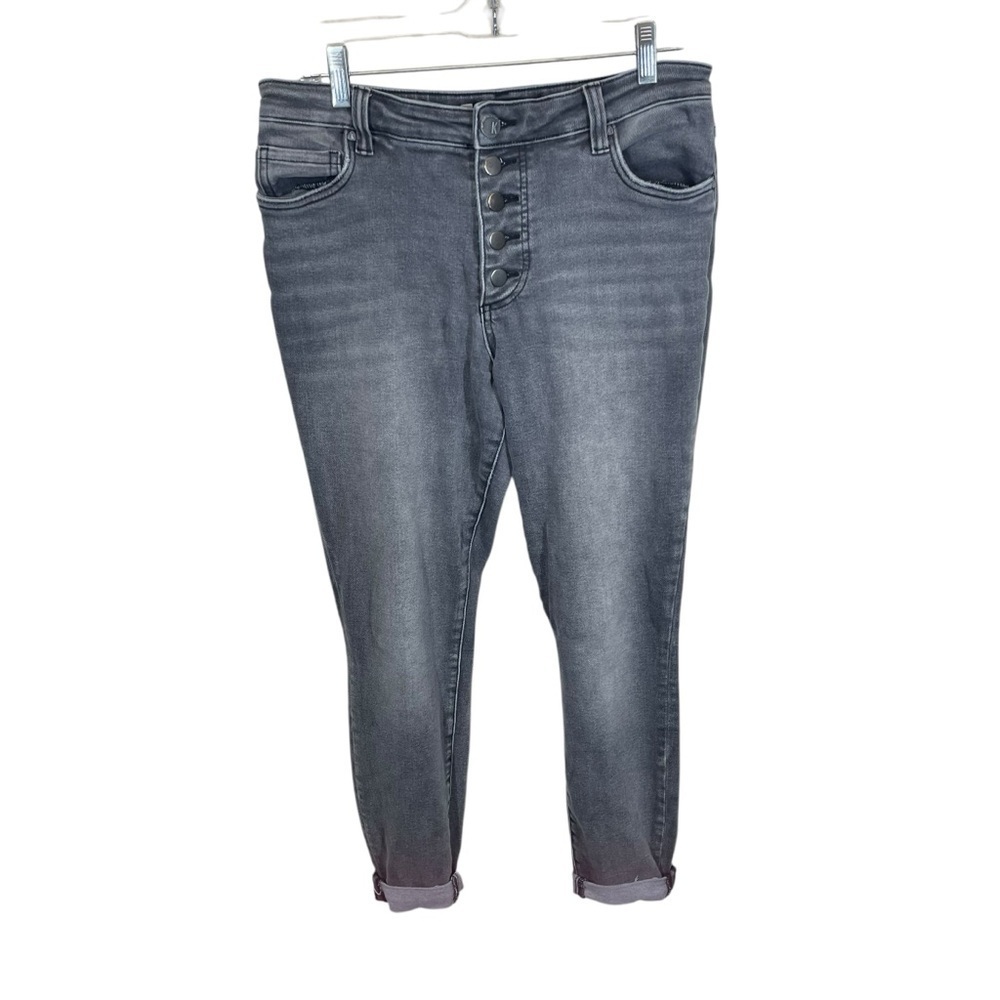 KUT from the Kloth Catherine Boyfriend Jeans gray buttonfly women’s size 8